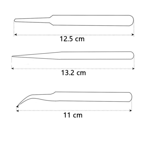 Stainless Steel Tweezers Set TS-9803 (3 PCS) - Image 7