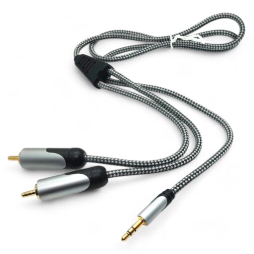 Premium AUX Jack 3.5mm to 2 RCA Audio Cable Speaker to Phone 1M - Image 4