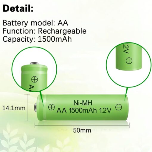 NI-MH Rechargeable Battery AA 1500mAh 1.2V - Image 2