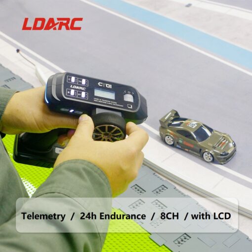 LDARC CT01 Transmitter 8CH Remote Controller with CR1800 8CH Receiver Telemetry for RC Car (Black) - Image 3