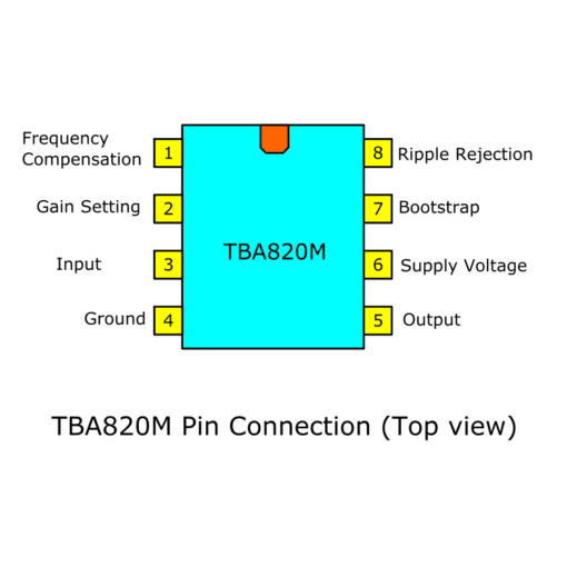 TBA820M Audio Amplifier IC 1.2W Class B  8 Ohm DIP-8 - Image 2