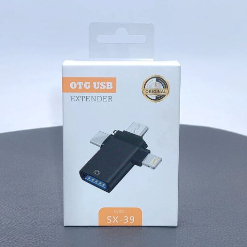 OTG Multifunction 3 in 1 Micro USB/Lightning/USB-C to USB 3.0 Female For Transfer Data SX-39 - Image 5