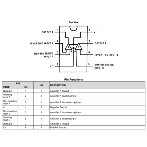 LF412CN Dual JFET Input Operational Amplifier DIP-8 - Image 2