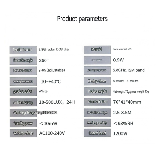 SK608B Detection Angle 360° Motion Sensor 220VAC 1200W with DIP Switch - Image 6