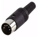 DIN Plug Wire Solder Male Connector 5 Pin 180°