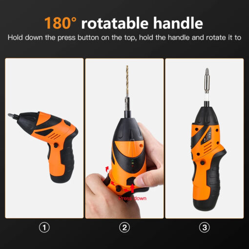 Cordless Rechargeable Screwdriver 4.8V 200RPM 3Nm - Image 5