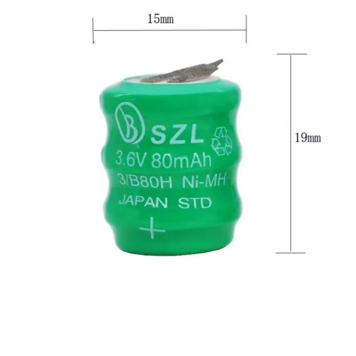 Ni-MH 3/B80H Rechargeable Battery with 2 Pin 3.6V 80mAh - Image 2