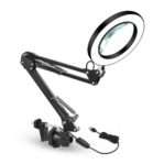 USB LED 5X Magnifying Glass Desk Dimming Lamp 3 Colors