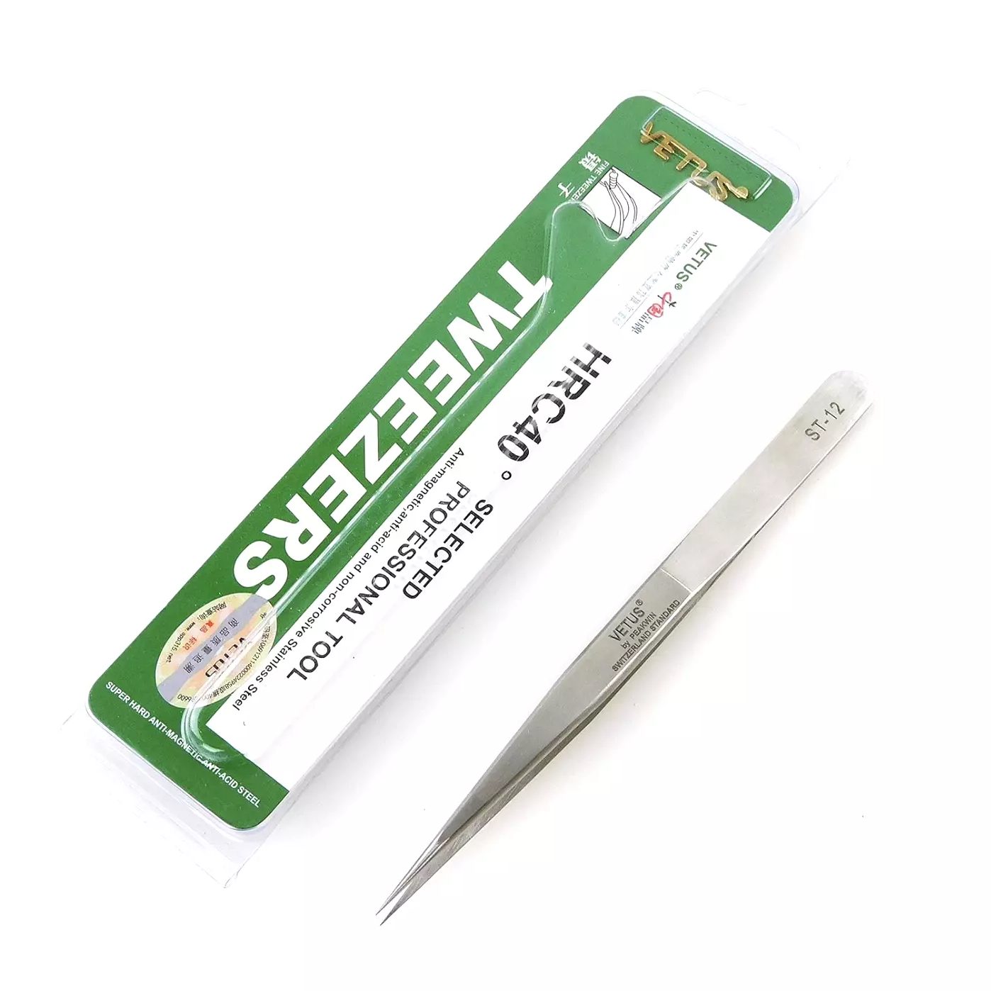 ST-12 TWEEZERS HRC40°