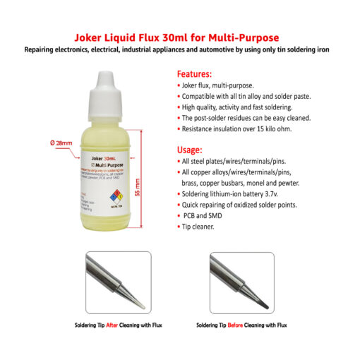 Joker Soldering Liquid Flux PRO for Multi-Purpose 30mL - Image 2
