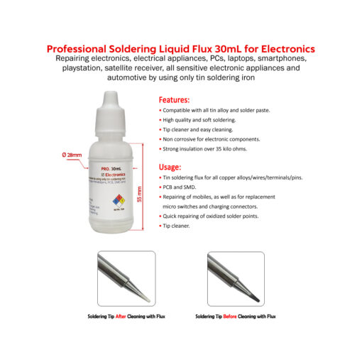 Professional Soldering Liquid Flux PRO for Electronics 30mL - Image 2