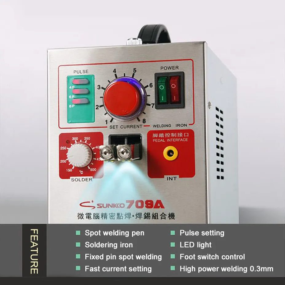 SUNKKO 709A Pulse Spot Welder Machine 3.2KW with Soldering Iron - Image 10