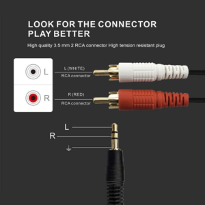 AUX Jack 3.5mm to 2-RCA Audio Cable Speaker to Phone 20M - Image 2
