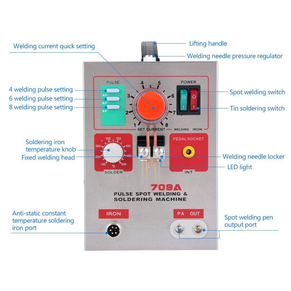 SUNKKO 709A Pulse Spot Welder Machine 3.2KW with Soldering Iron - Image 5