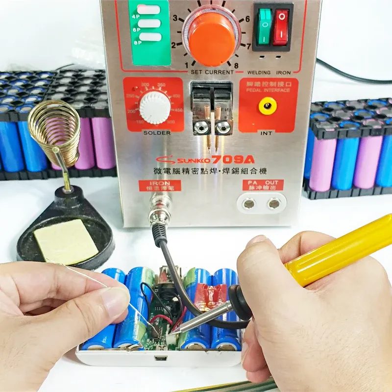 SUNKKO 709A Pulse Spot Welder Machine 3.2KW with Soldering Iron - Image 12