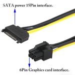 SATA Power Cable Male 15 Pin To PCI-E Female 6 Pin