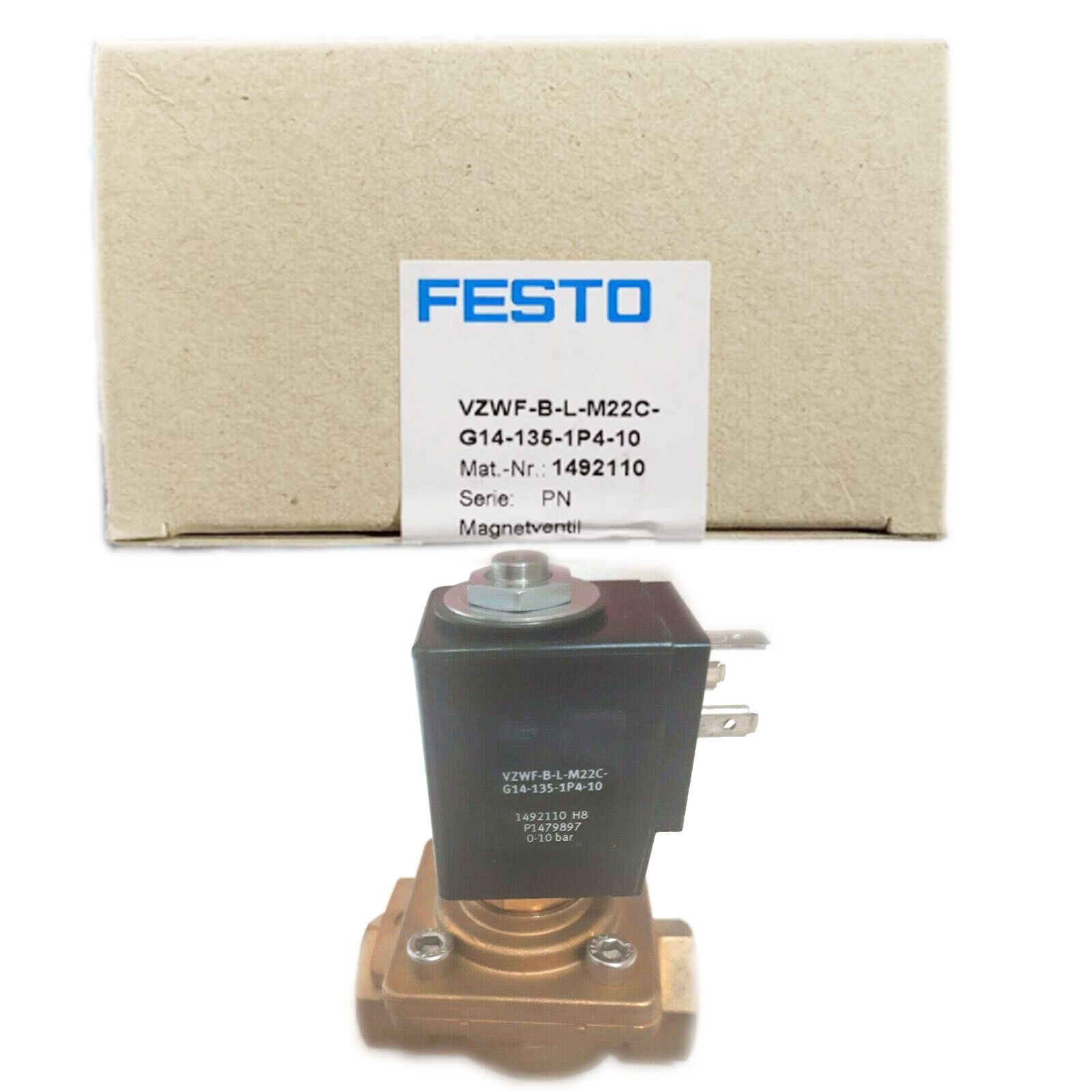 FESTO VZWF-B-L-M22C-G14-135-1P4-10 Solenoid Valve - Image 2