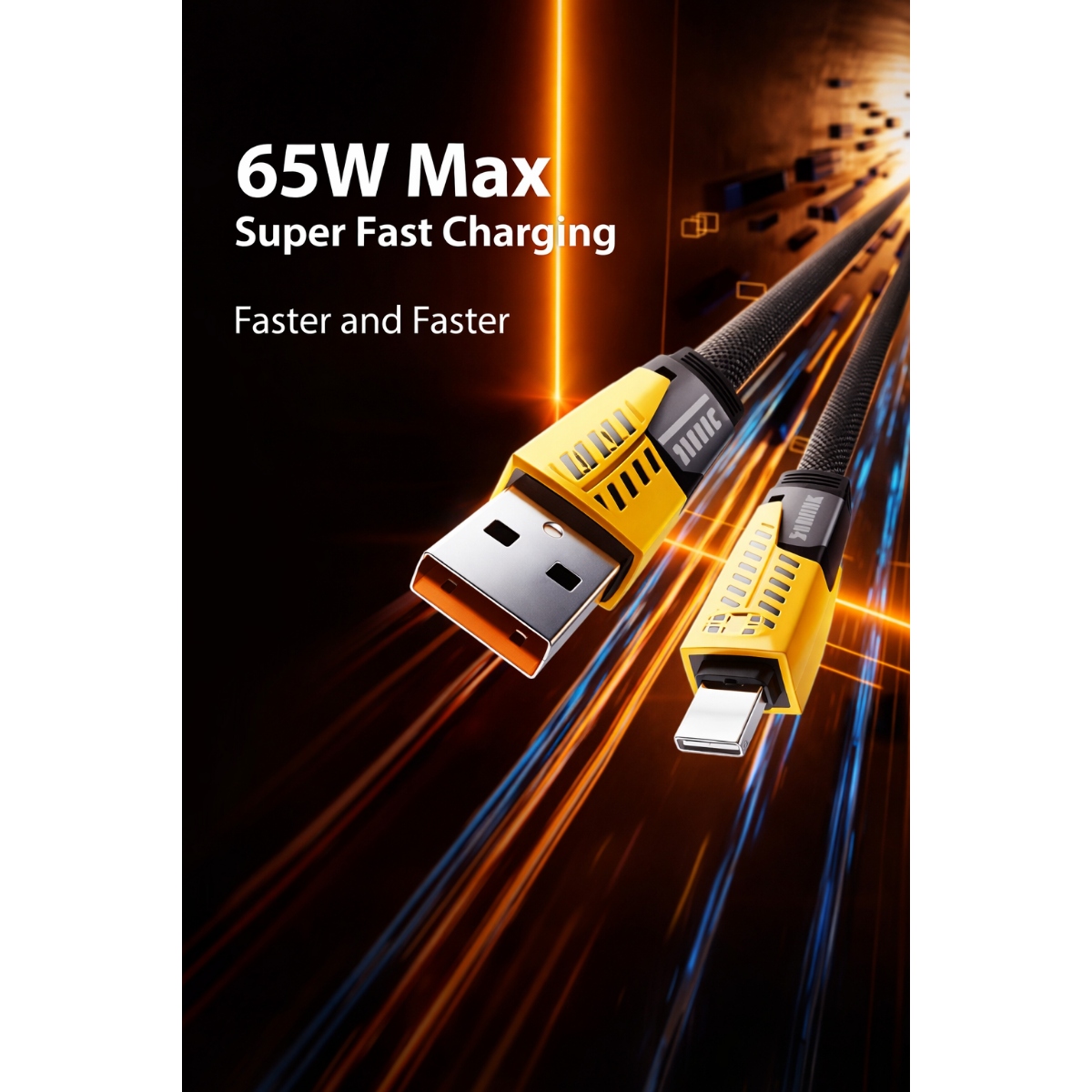 GA-03 Multiple Charging Cable 4 in 1 Lightning, Type-C & Type-A USB 1Meter - Image 4