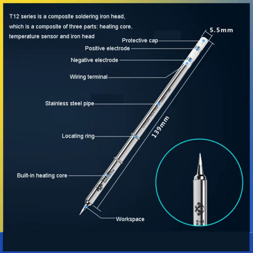 OSS TEAM T12-BL Soldering Iron Tip For Digital Soldering Iron Station - Image 9