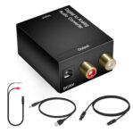 Digital Optical Coax to Analog Stereo Audio L/R Converter Adapter With Optical cable