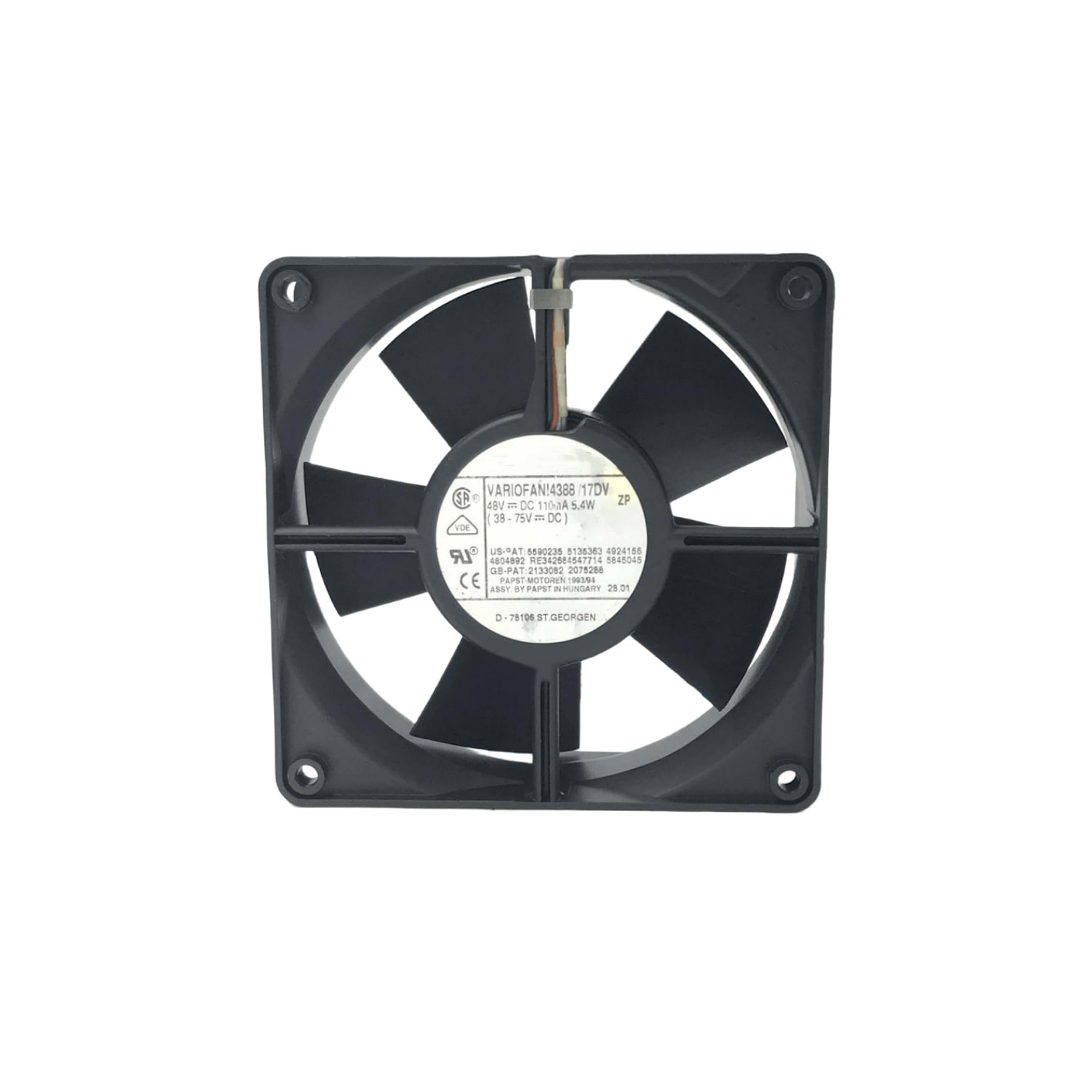 PAPST DC Fan 4388/17DV 48V 110mA 120mmx120mmx32mm 3 PIN Connector (USED LIKE NEW)