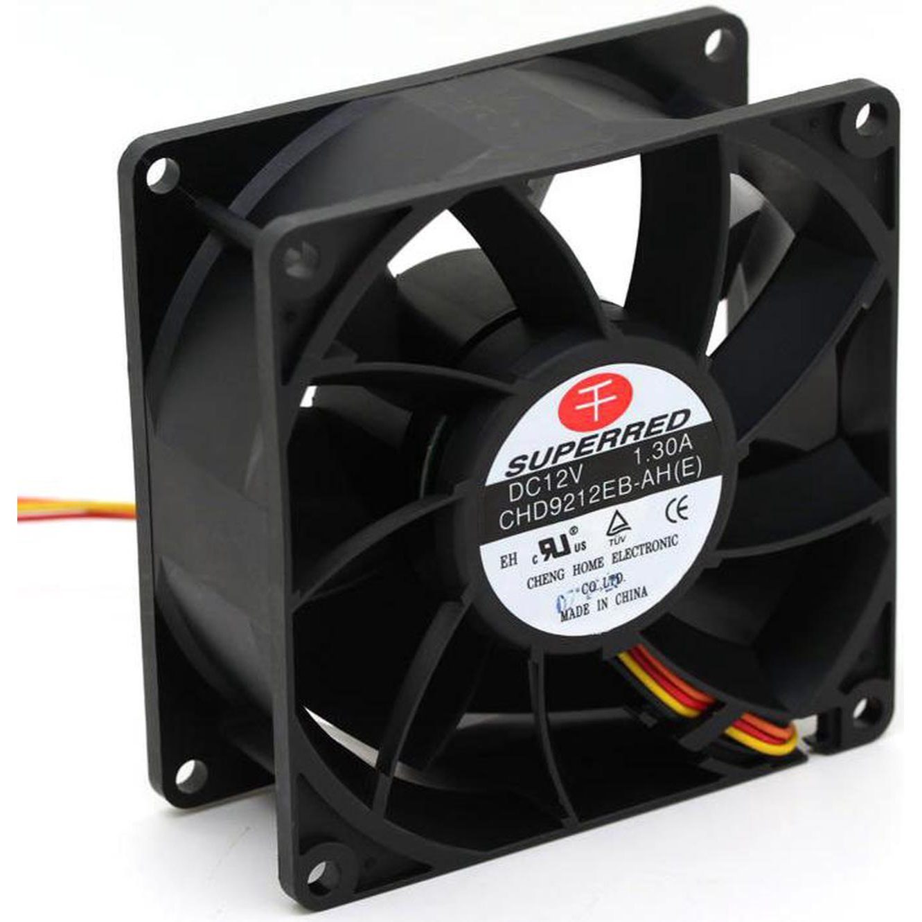 SUPERRED DC Fan CHD9212EB-AH(E) 12V 1.3A 90X90X38mm 4 Wire (Used Like New)