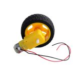 DC Geared Wired Motor Dual Shaft 3:12VDC 450 rpm with Wheel (D:65mm X W:26mm)