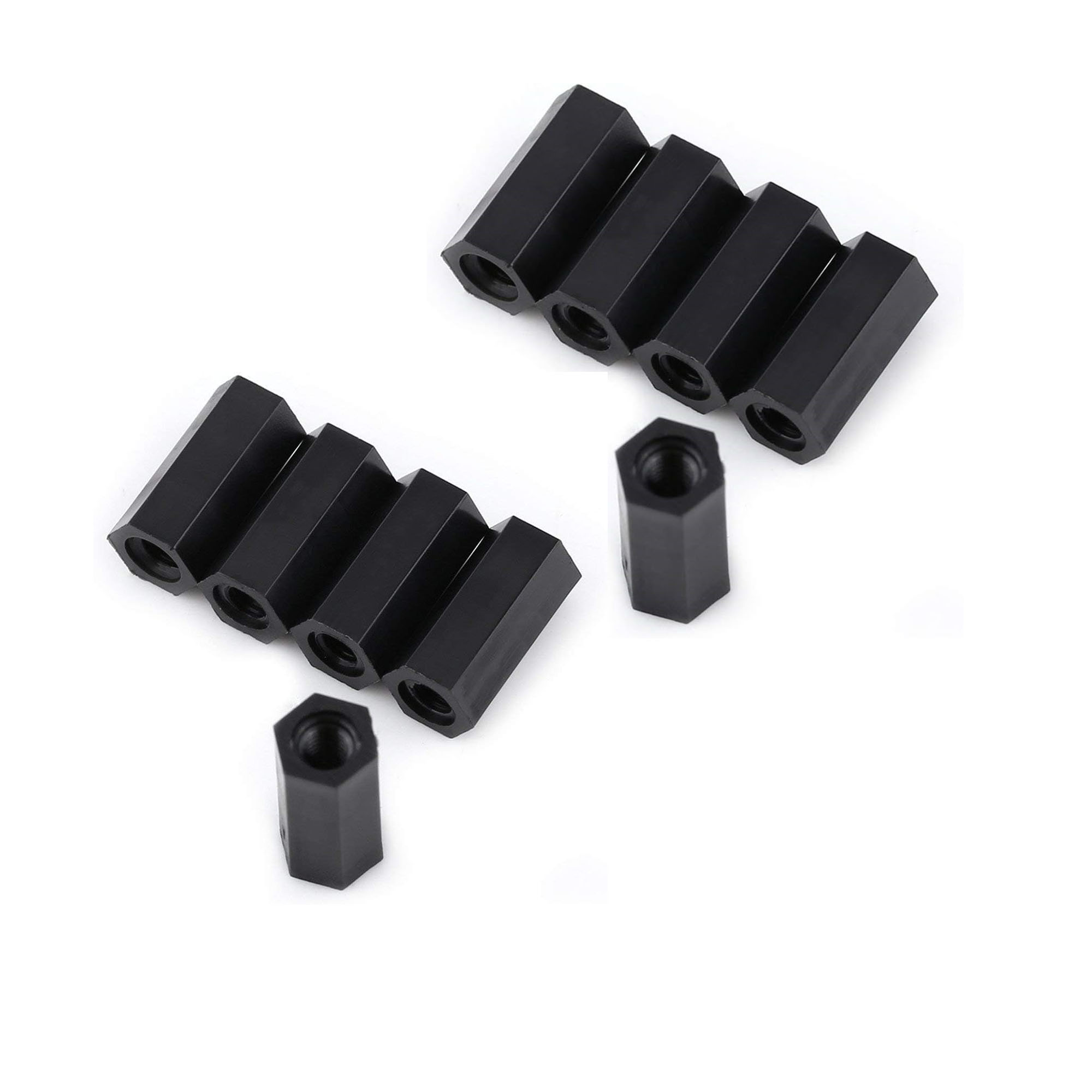 Plastic Spacer F/F M3x10mm Black 10 PCS