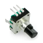 EC11 Rotary Encoder With Push Button Switch 5pin 10mm D-Shaft - Black