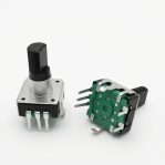 EC11 Rotary Encoder With Push Button Switch 5pin 13mm D-Shaft - Black