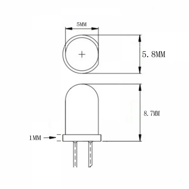 Orange Transparent Led 5mm Pre Wired 12V - Image 2