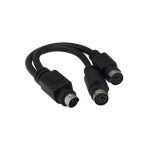 Mini DIN 6PIN Male to 2X Female Extension Splitter Y Cable Adapter