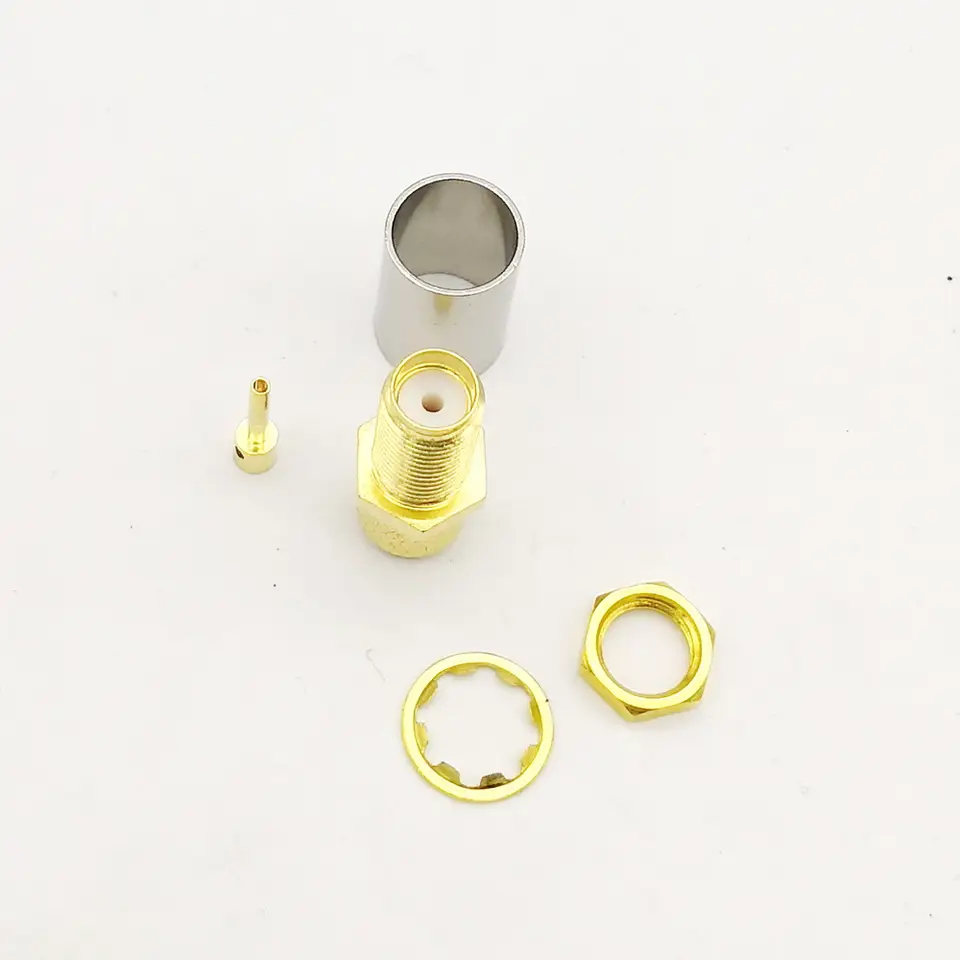 SMA-KZ-5 Straight Crimp Female Socket Cable Mount Connector - Image 3