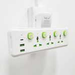Wall Power Socket K04 (3 Sockets, 2 USB, 1 Type-C) 2500W - White