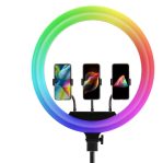 MJ45 RGB Ring Light LED with Three phone holder 18inch