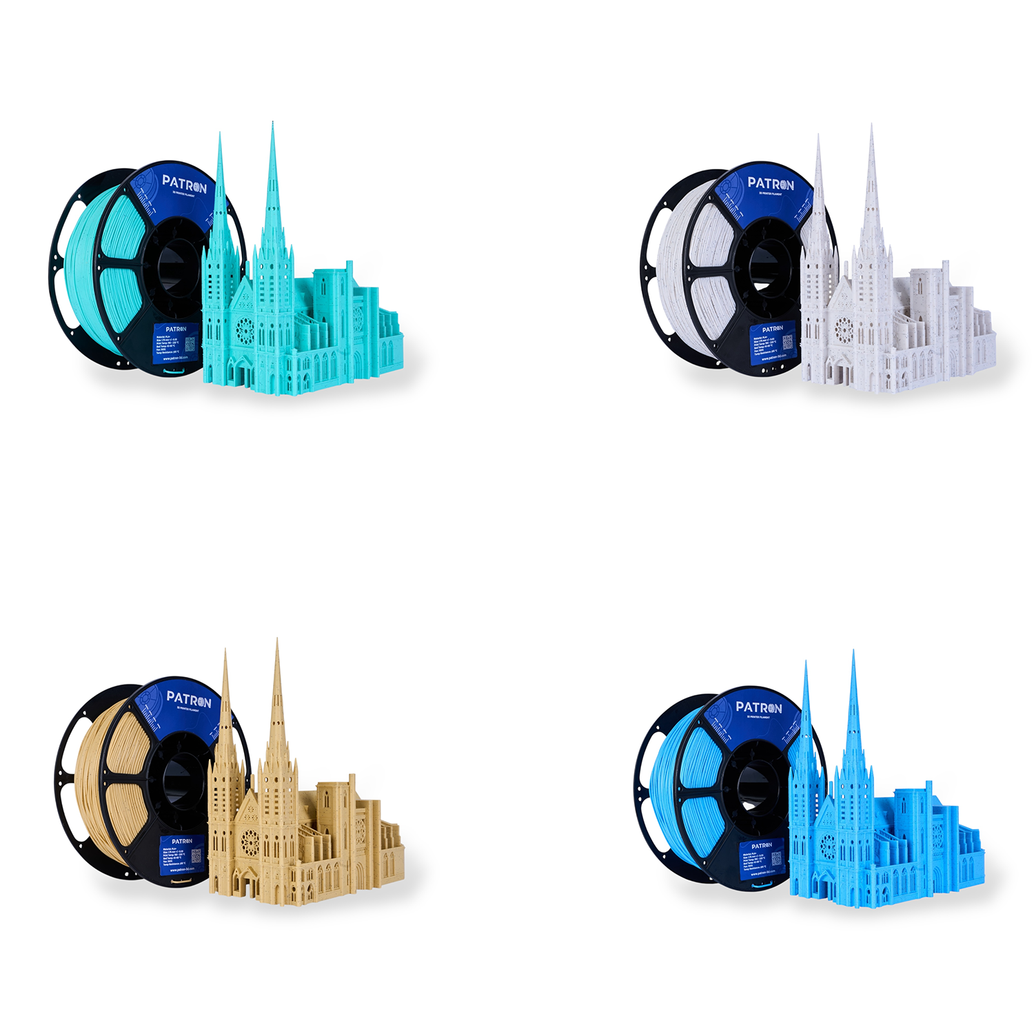 Patron Filament PATRON PLA+ Filament Marble 1.75mm 1Kg Roll for 3D Printer