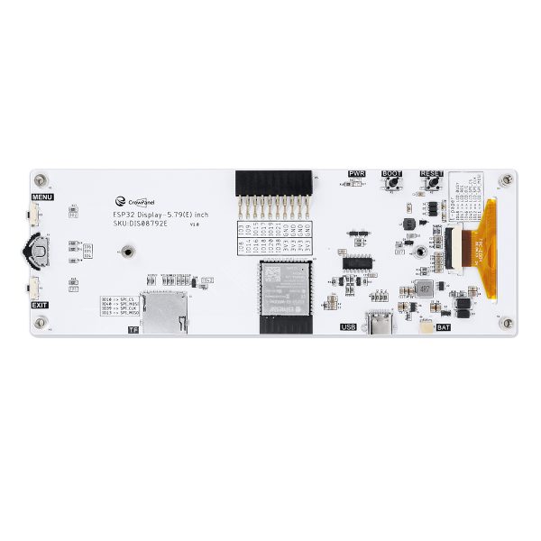 ELECROW CrowPanel ESP32 5.79” E-paper HMI Display with 272x792 Resolution Black/White Color Driven By SPI Interface with Acrylic Case - Image 3