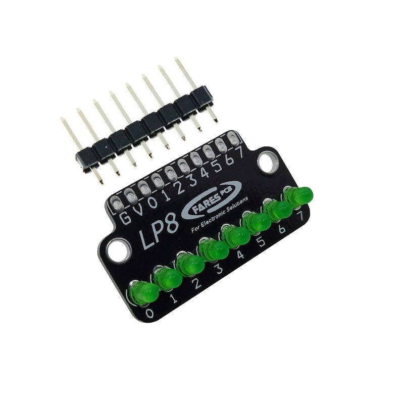 LP8 8-bit Active High Green LED Display Module