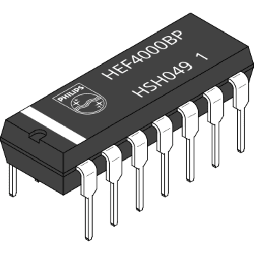 HEF4000BP Dual 3-In NOR Gate Plus Inverter IC PDIP-14