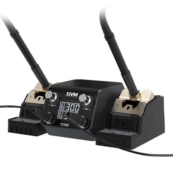 GVM T210D Dual Station Thermostatic Digital Display Soldering Station for SMD PCB BGA Repair - Image 2