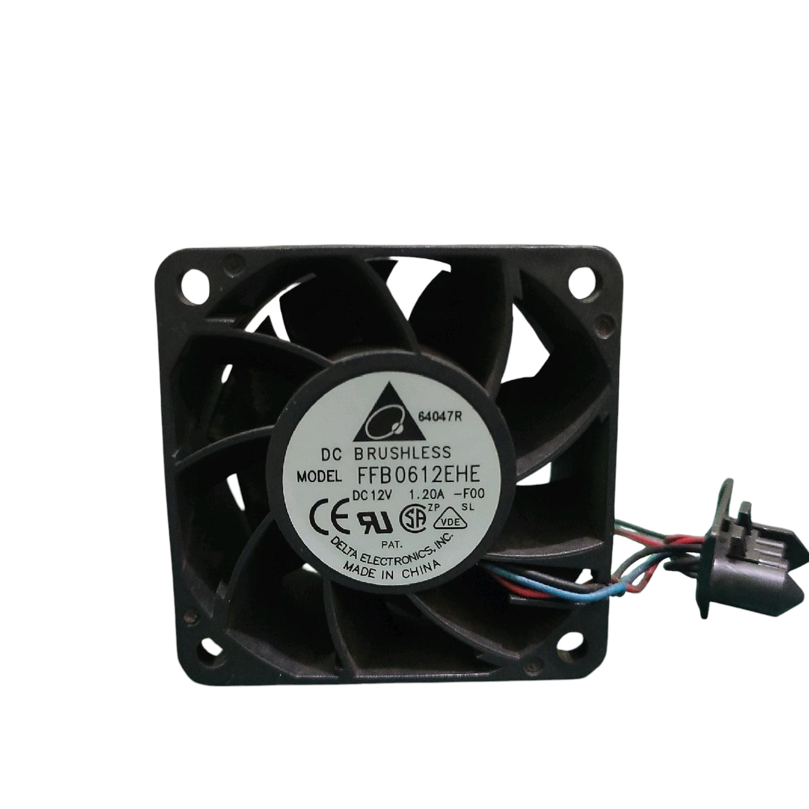 Delta DC Fan FFB0612EHE 12V 1.2A 60x60x38mm 3 PIN (USED LIKE NEW)