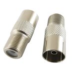 RF TV Female to F-Type Female Connector on Coax cables