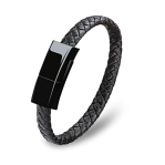 Leather Bracelet Wrist Strap USB A to Type C Cable