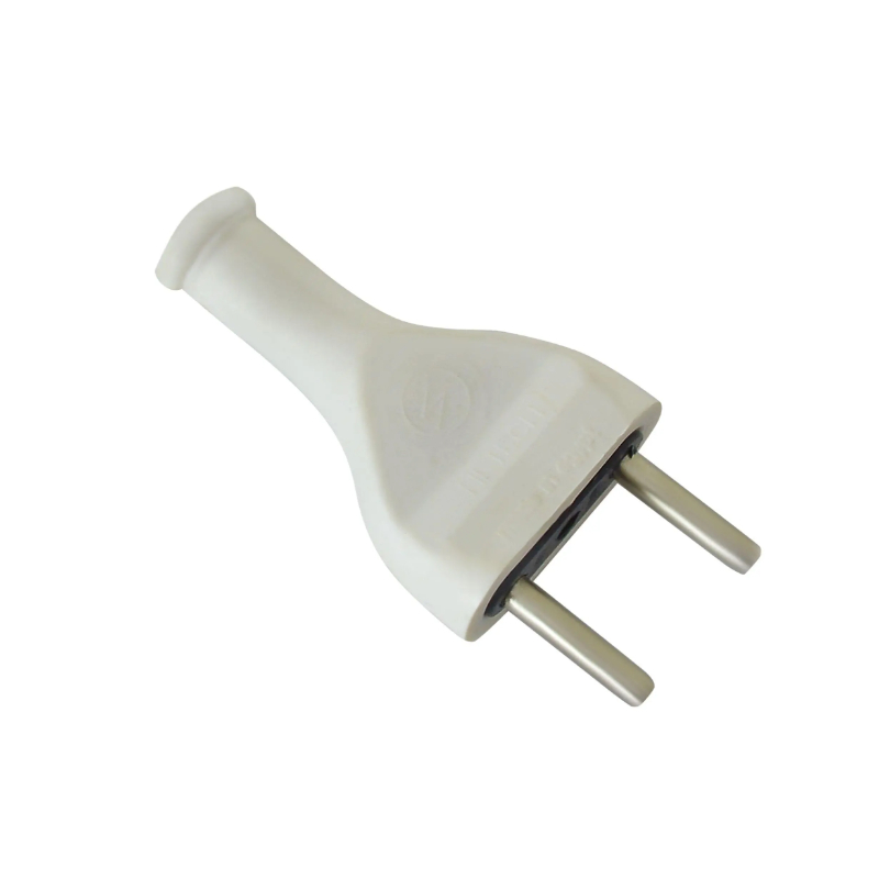 Male Rubber Electrical EU Plug Connector 5A 220VAC 2 Pin