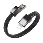 Leather Bracelet Wrist Strap USB A to Lightning Cable
