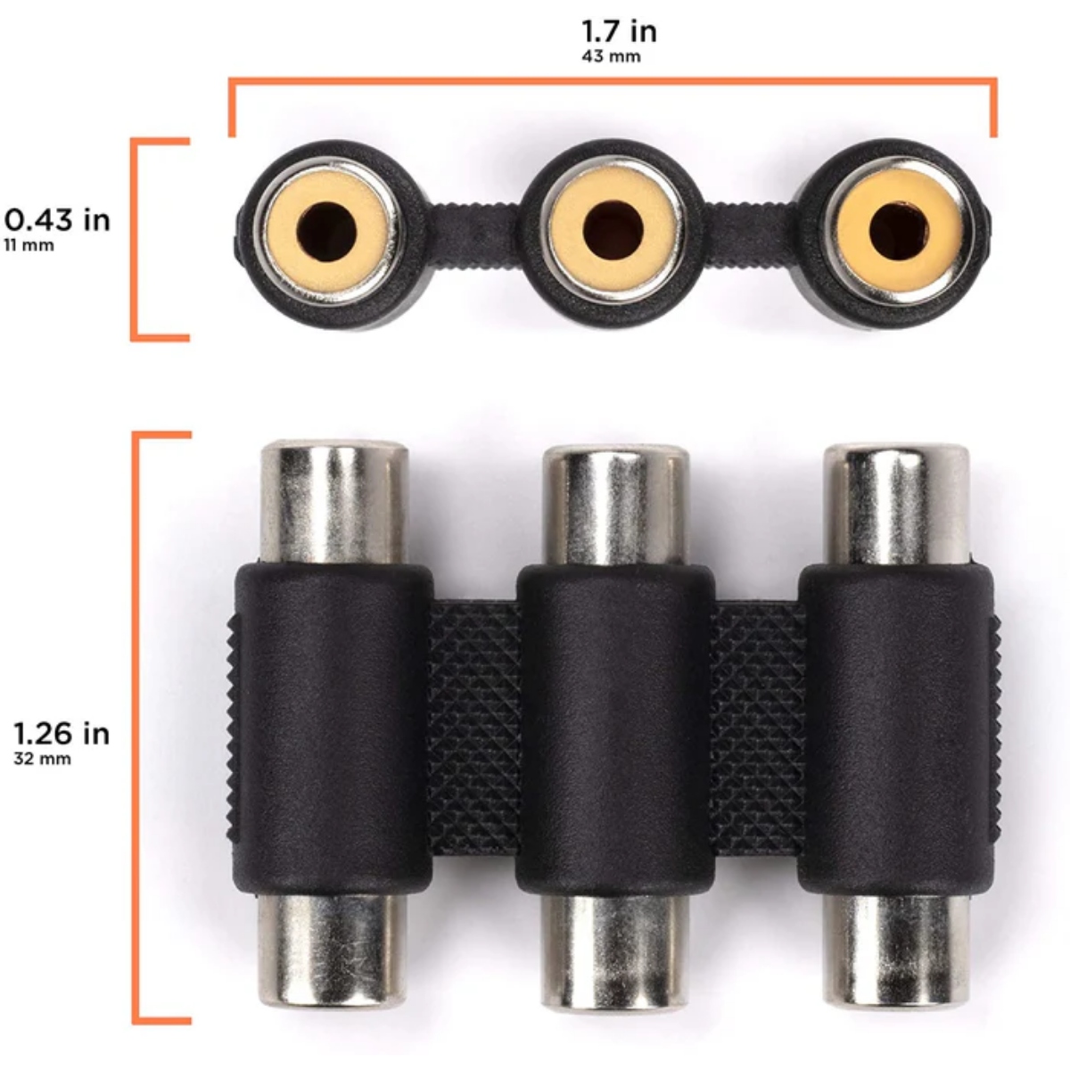 RCA Adapter Triple Female to Triple Female Audio / Video Coupler - Image 3