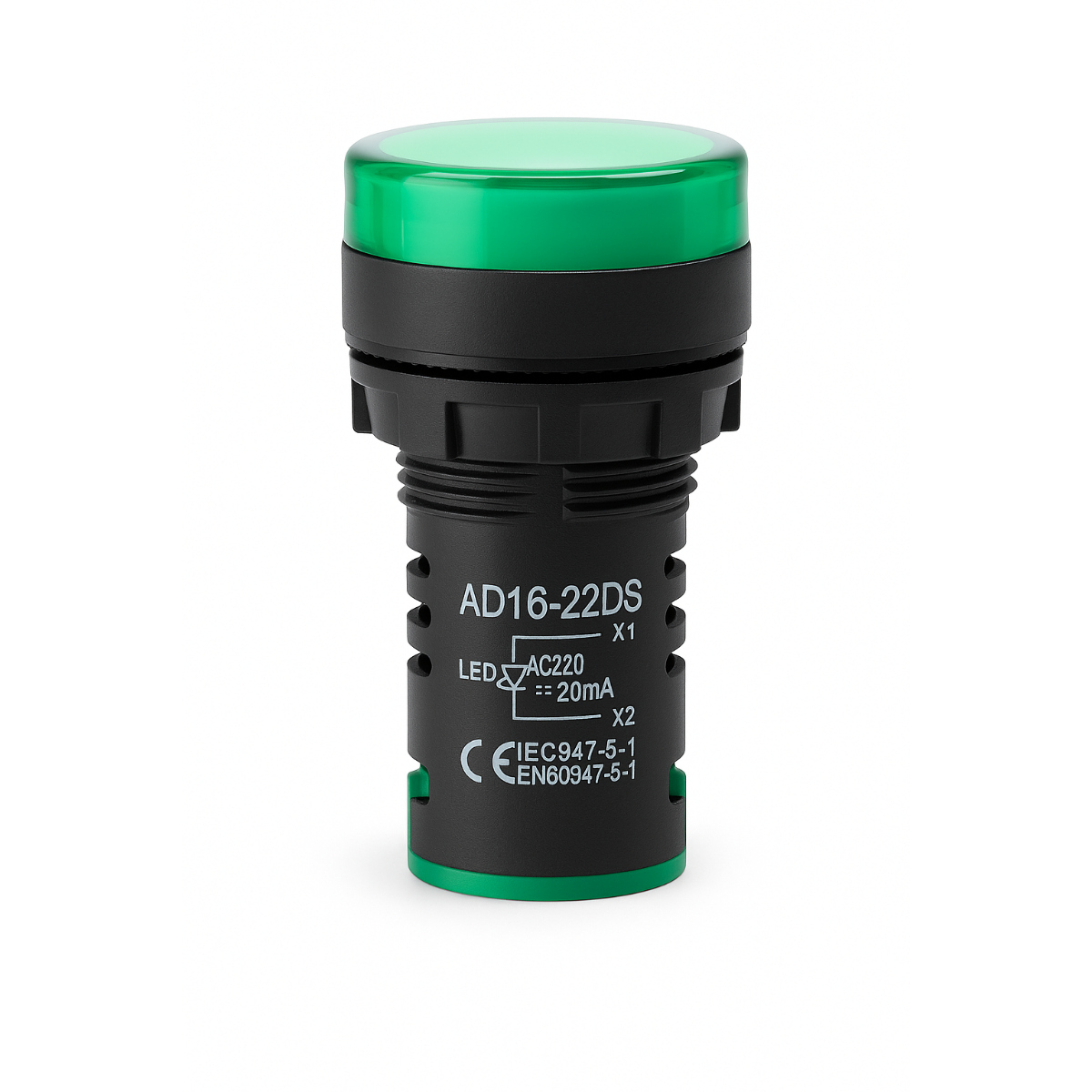 AD16-22DS Long Life Round Shape Green LED Indicator Lamp 22mm