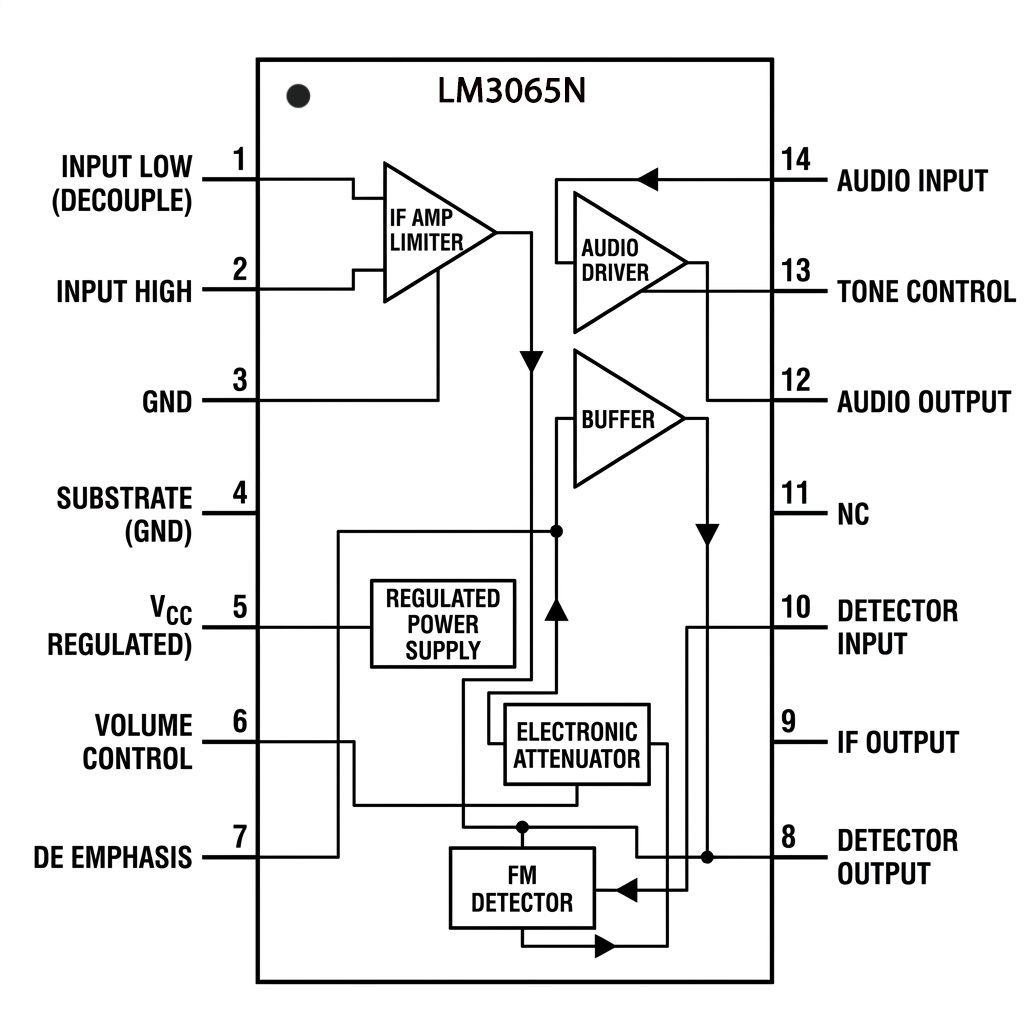 LM3065N TV Sound System IC DIP-14 - Image 3