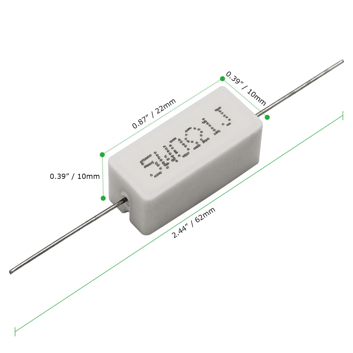 Power Resistor 100mΩ 5W Through Hole - Image 2