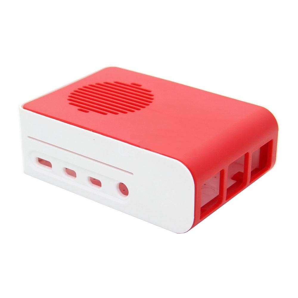 Raspberry Pi 4 Case – White/Red with Ventilation Holes for Fan